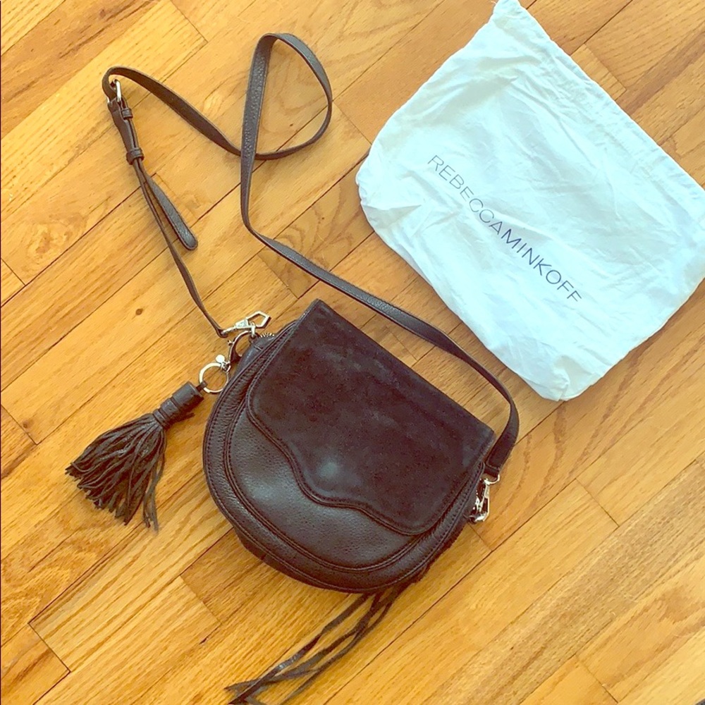 Rebecca Minkoff Black Leather and Suede Crossbody